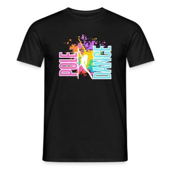Pole Dance Splash Neon Colors - Men's T-Shirt - black - Front - AI Model Male 178 light (178cm)
