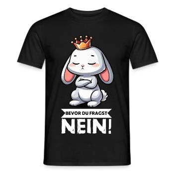 Avant que vous ne demandiez : non, lapin, lapin, lapin, lapin - T-shirt homme - noir - Devant - AI Model Male 178 light (178cm)