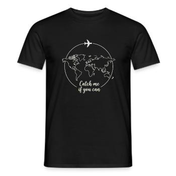 Catch me Travel Design - Men's T-Shirt - black - Front - AI Model Male 178 light (178cm)