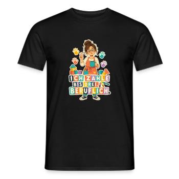 Ich zähle bis drei Beruflich – Erzieherin - Männer T-Shirt - Schwarz - Vorne - AI Model Male 178 light (178cm)