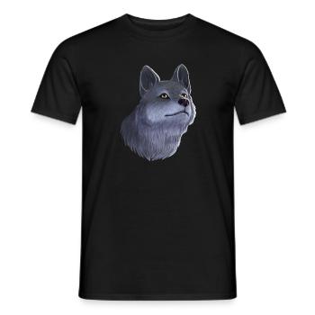 Wolf Portrait - Men's T-Shirt - black - Front - AI Model Male 178 light (178cm)