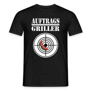 Auftragsgriller - Lizenz zum Grillen - Männer T-Shirt - Schwarz - Vorne - AI Model Male 178 light (178cm)