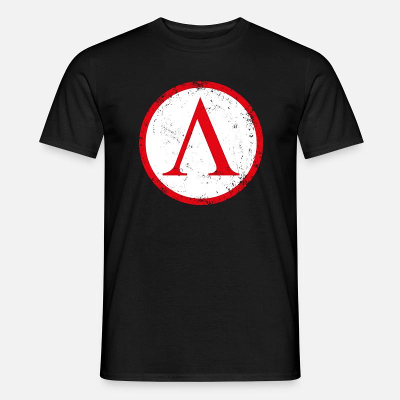 Spartan shield used - Männer T-Shirt - Schwarz