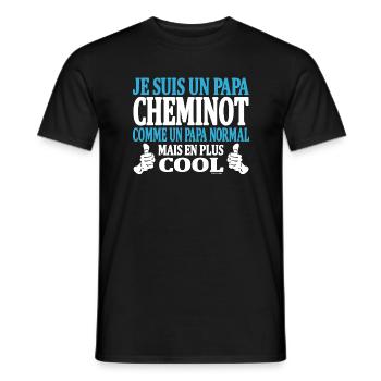 Je suis un papa cheminot - T-shirt homme - noir - Devant - AI Model Male 178 light (178cm)