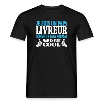 Je suis un papa livreur - T-shirt homme - noir - Devant - AI Model Male 178 light (178cm)