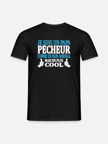 Je suis un papa pêcheur - T-shirt homme - noir