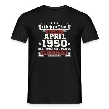 Oldtimer April 1950 Geburtstag Geschenk Herren - Männer T-Shirt - Schwarz - Vorne - AI Model Male 178 light (178cm)