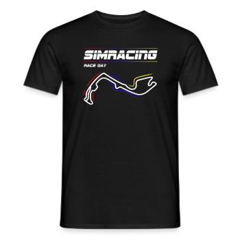 Simracing Sim Race mit Rennstrecke Race Day - Männer T-Shirt - Schwarz - Vorne - AI Model Male 178 light (178cm)