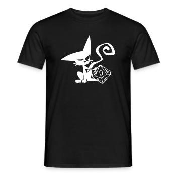 Dice Cat Funny Role Playing Cat RPG - Men's T-Shirt - black - Front - AI Model Male 178 light (178cm)