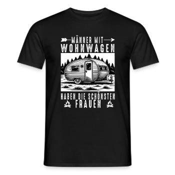Männer mit Wohnwagen haben die schönsten Frauen - Männer T-Shirt - Schwarz - Vorne - AI Model Male 178 light (178cm)
