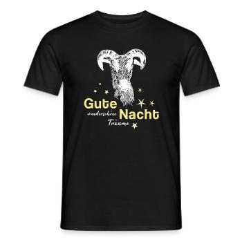 Schaf Schafbock gute Nacht - Männer T-Shirt - Schwarz - Vorne - AI Model Male 178 light (178cm)