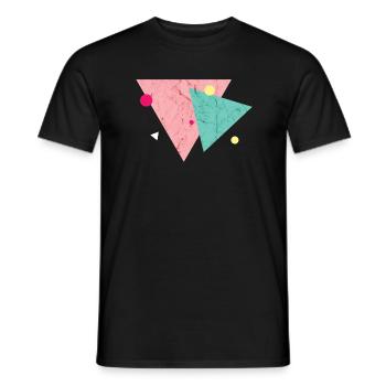Geometrisch Formen 90er Dreieck Symbol Abstrakt - Männer T-Shirt - Schwarz - Vorne - AI Model Male 178 light (178cm)