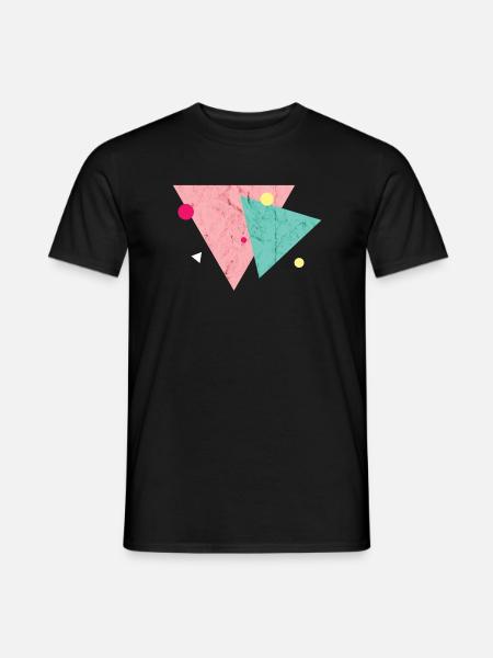 Geometric shapes 90s triangle icon Abstract - Men's T-Shirt - black