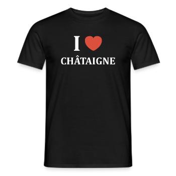 i love châtaigne - T-shirt homme - noir - Devant - AI Model Male 178 light (178cm)