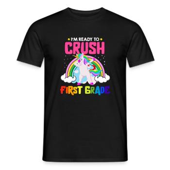 Je suis prêt à écraser les filles arc-en-ciel de 1ère année garçons - T-shirt homme - noir - Devant - AI Model Male 178 light (178cm)