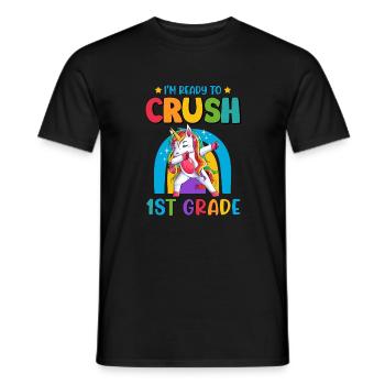 Je suis prêt à écraser les filles arc-en-ciel de 1ère année garçons - T-shirt homme - noir - Devant - AI Model Male 178 light (178cm)