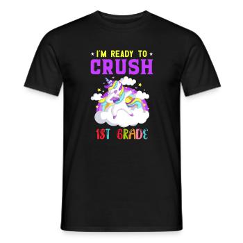 Ich bin bereit, Regenbogenmädchen Jungen der 1. Klasse zu zerquetschen - Männer T-Shirt - Schwarz - Vorne - AI Model Male 178 light (178cm)