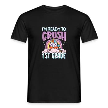 Je suis prêt à écraser les filles arc-en-ciel de 1ère année garçons - T-shirt homme - noir - Devant - AI Model Male 178 light (178cm)