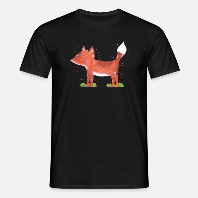 Fuchs Foxi - Männer T-Shirt - Schwarz
