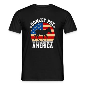 La variole de l’âne La maladie qui détruit l’Amérique Drôle - T-shirt homme - noir - Devant - AI Model Male 178 light (178cm)