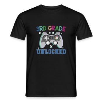 Retour à l’école Video Gamer 3e année Niveau - T-shirt homme - noir - Devant - AI Model Male 178 light (178cm)