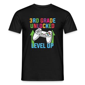 Retour à l’école Video Gamer 3e année Niveau - T-shirt homme - noir - Devant - AI Model Male 178 light (178cm)