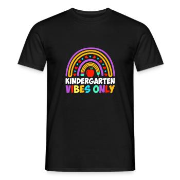 Groovy Hello Kindergarten Vibes Retro Teacher - Men's T-Shirt - black - Front - AI Model Male 178 light (178cm)
