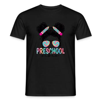 Preschool Vibes Cute Retro Back to School, Boys, - Men's T-Shirt - black - Front - AI Model Male 178 light (178cm)