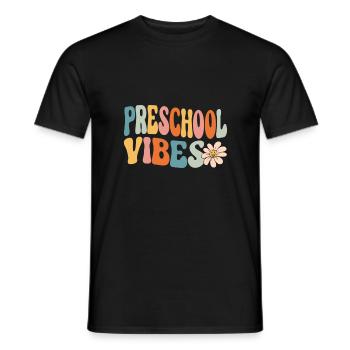 Preschool Vibes Cute Retro Back to School, Boys, - Men's T-Shirt - black - Front - AI Model Male 178 light (178cm)
