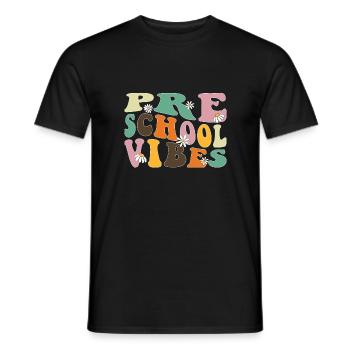 Preschool Vibes Cute Retro Back to School, Boys, - Men's T-Shirt - black - Front - AI Model Male 178 light (178cm)