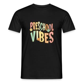 Preschool Vibes Cute Retro Back to School, Boys, - Men's T-Shirt - black - Front - AI Model Male 178 light (178cm)