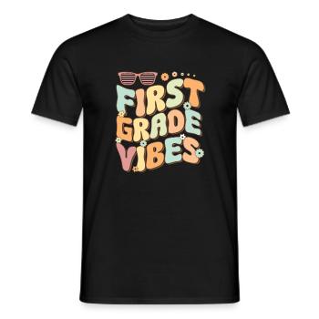 Back To School First Grade Vibes Student Teacher - Men's T-Shirt - black - Front - AI Model Male 178 light (178cm)