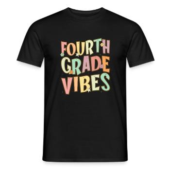 Fourth Grade Vibes - 4th Grade Team Retro 1st Day - Men's T-Shirt - black - Front - AI Model Male 178 light (178cm)