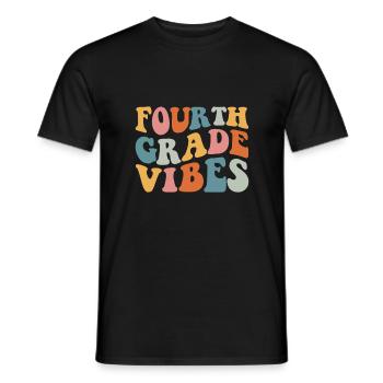 Fourth Grade Vibes - 4th Grade Team Retro 1st Day - Men's T-Shirt - black - Front - AI Model Male 178 light (178cm)