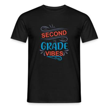 Back To School Second Grade Vibes Retro Teacher - Men's T-Shirt - black - Front - AI Model Male 178 light (178cm)