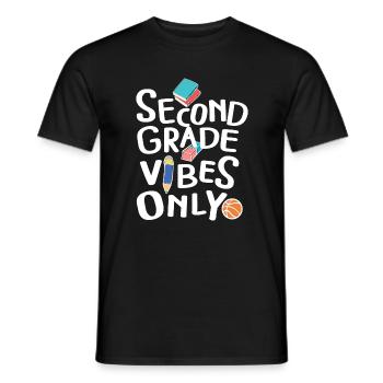 Back To School Second Grade Vibes Retro Teacher - Men's T-Shirt - black - Front - AI Model Male 178 light (178cm)