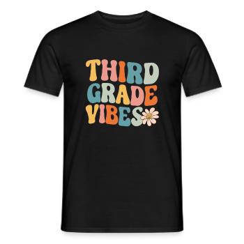 Third Grade Vibes - 3rd Grade Team Retro 1st Day - Men's T-Shirt - black - Front - AI Model Male 178 light (178cm)