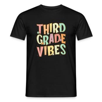 Third Grade Vibes - 3rd Grade Team Retro 1st Day - Men's T-Shirt - black - Front - AI Model Male 178 light (178cm)