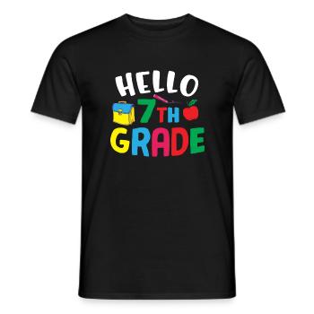 7th Grade Vibes Retro Groovy Women Happy First - Men's T-Shirt - black - Front - AI Model Male 178 light (178cm)