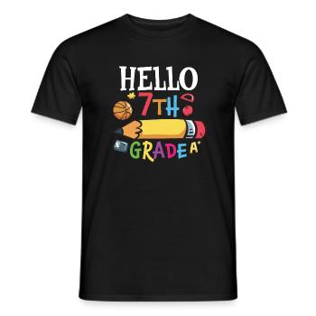 Vibes de 7ème année Retro Groovy Femmes Heureuses d’abord - T-shirt homme - noir - Devant - AI Model Male 178 light (178cm)
