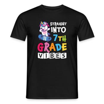 Straigt Into7th Grade vibes Retro Groovy Femmes - T-shirt homme - noir - Devant - AI Model Male 178 light (178cm)