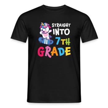 Straigt Into7th Grade Retro Groovy Femmes Heureuses - T-shirt homme - noir - Devant - AI Model Male 178 light (178cm)