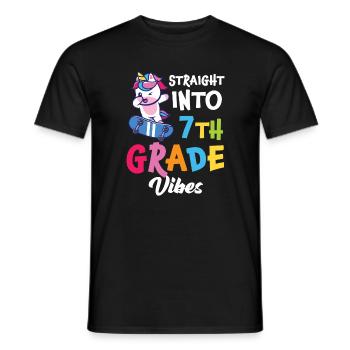 Straigt Into7th Grade vibes Retro Groovy Femmes - T-shirt homme - noir - Devant - AI Model Male 178 light (178cm)