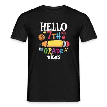 Vibes de 7ème année Retro Groovy Femmes Heureuses d’abord - T-shirt homme - noir - Devant - AI Model Male 178 light (178cm)