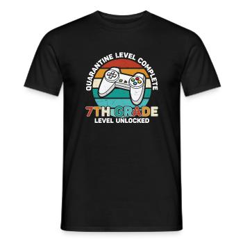 Vibrations de 7e année Retro Groovy Women Happy First - T-shirt homme - noir - Devant - AI Model Male 178 light (178cm)