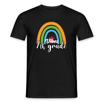 Vibrations de 7e année Retro Groovy Women Happy First - T-shirt homme - noir - Devant - AI Model Male 178 light (178cm)