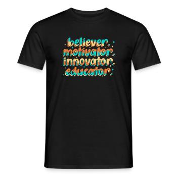 Groovy Retro Gläubiger Motivator Innovator - Männer T-Shirt - Schwarz - Vorne - AI Model Male 178 light (178cm)