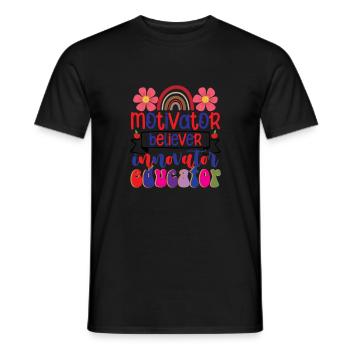 Groovy Retro Gläubiger Motivator Innovator - Männer T-Shirt - Schwarz - Vorne - AI Model Male 178 light (178cm)