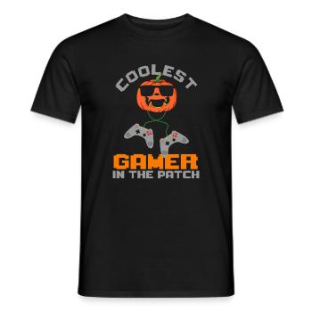 Kids Halloween Coolest Gamer In The Patch Boys - Men's T-Shirt - black - Front - AI Model Male 178 light (178cm)