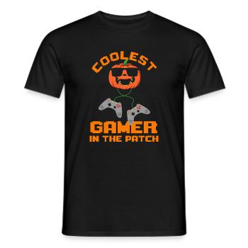 Kids Halloween Coolest Gamer In The Patch Boys - Men's T-Shirt - black - Front - AI Model Male 178 light (178cm)